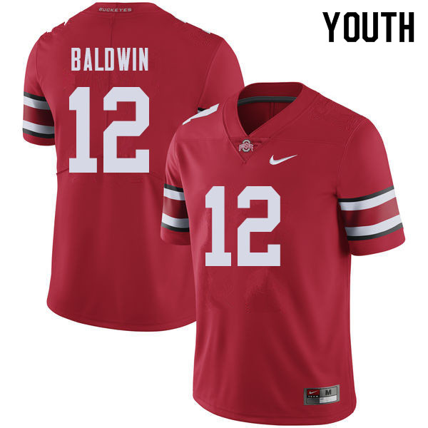 Youth #12 Matthew Baldwin Ohio State Buckeyes College Football Jerseys Sale-Red